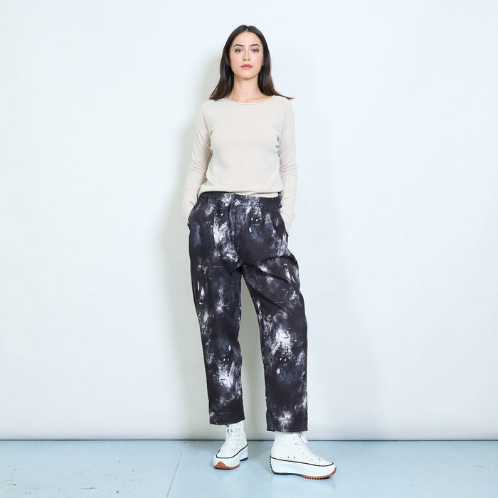 Abstract tie dye effect relaxed trouser wholesale