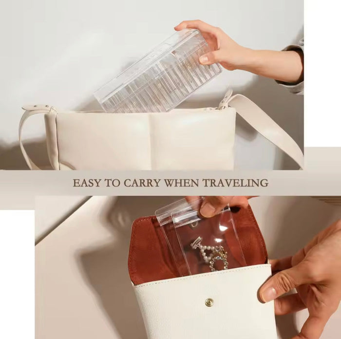 Acrylic Jewellery Organizer with 20 Mini Pouches | Jewellery Storage Box