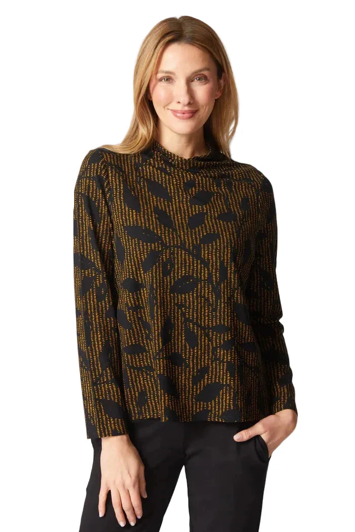 Artful Ruby Red & Black Print Knit Top - 56104
