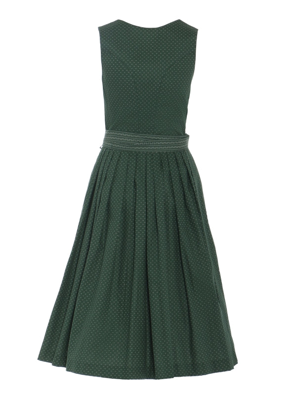 Berwin "Theresa" Dirndl in Fir Green — 75 cm (with Striped Apron)