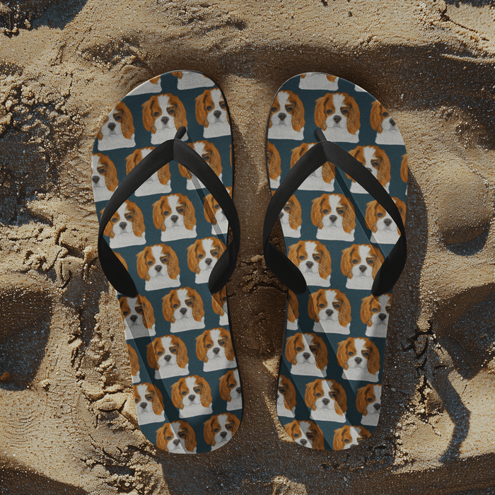 Bon Dog Pawse & Strut Flip Flops – Dog Lover Summer Sandals on sand