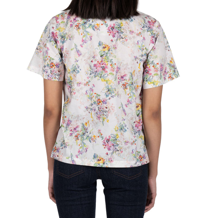 Camp Collar Shirt - Flower Painting - White by Naked & Famous Denim