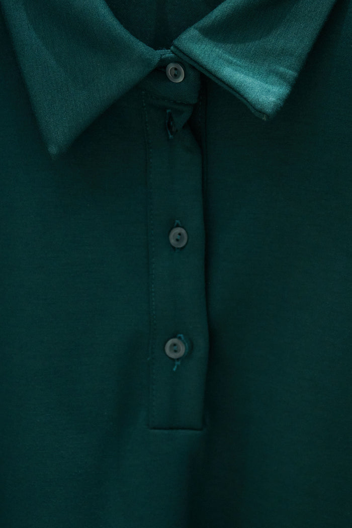 Collared button placket relaxed pullover wholesale