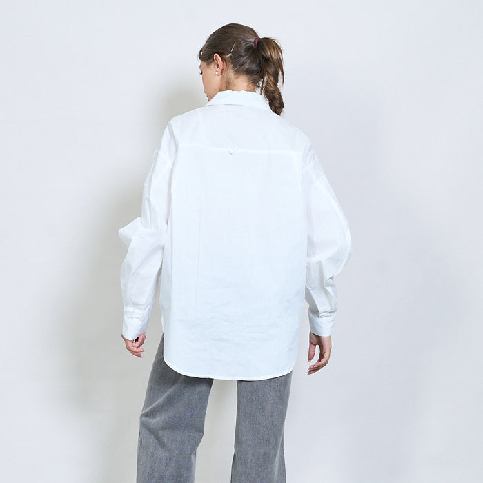 Crisp poplin shirt with contrast tie wholesale