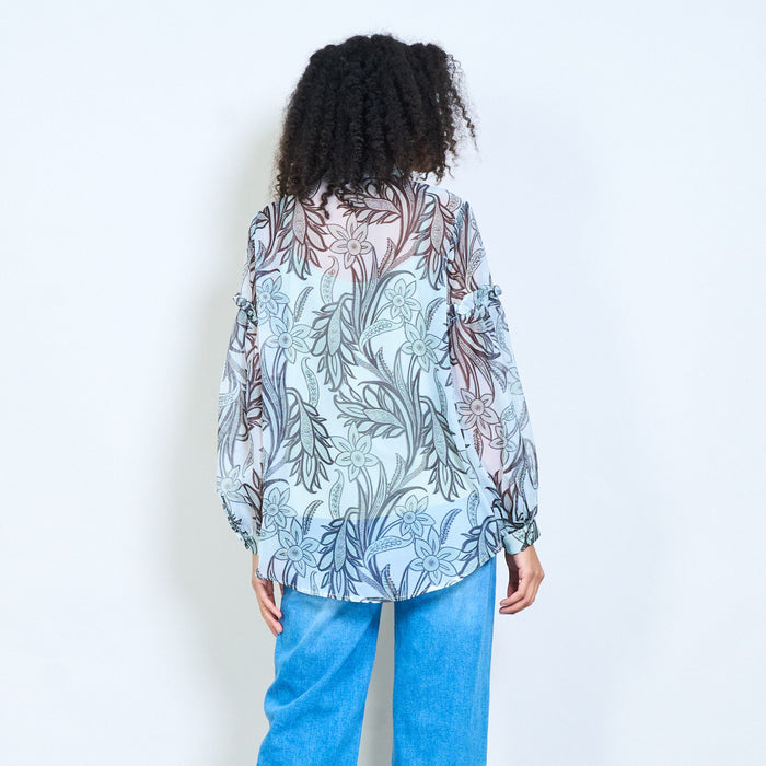 Floral print long sleeve button shirt wholesale