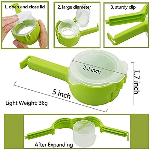 Food Storage Sealing Clips with Pour Spouts (Pack of 3 pcs)