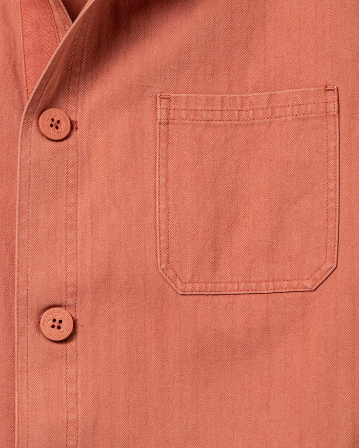 French Workman’s Jacket in Breton Red Herringbone
