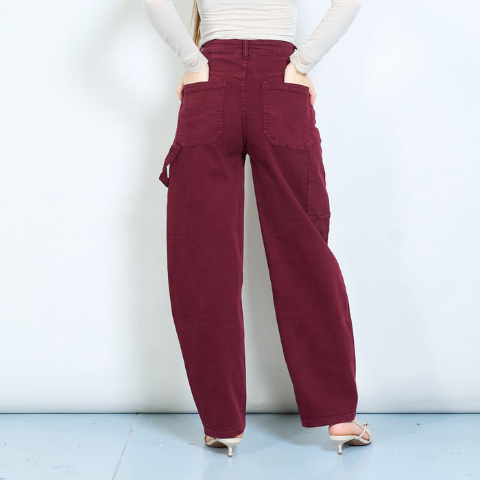 High-rise relaxed tapered denim jeans wholesale
