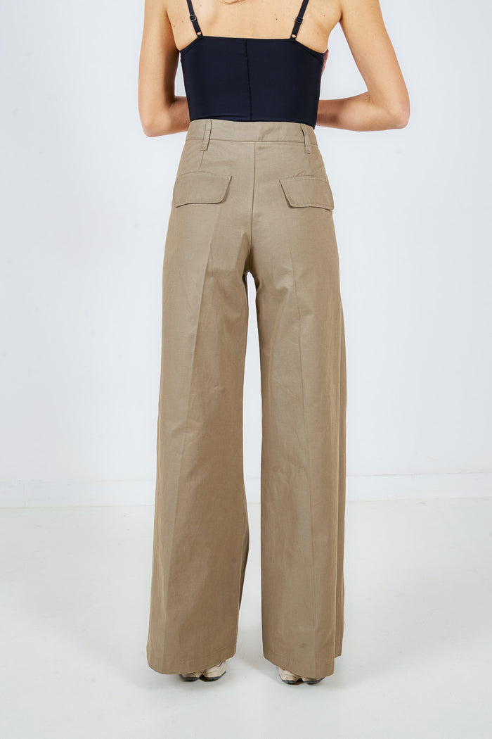 High-waist elegant wide-leg tailored trousers wholesale