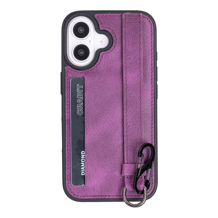 iPhone 16 E Snap - on Leather Grip Case by Hardiston - premium iPhone 16 Cases