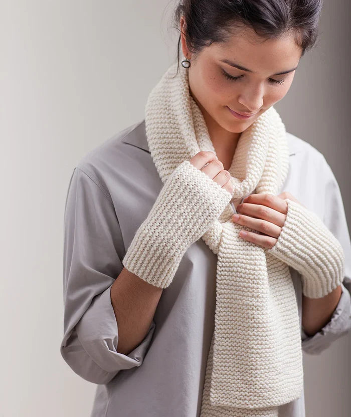 Garter Stitch Scarf & Sideways Handwarmers