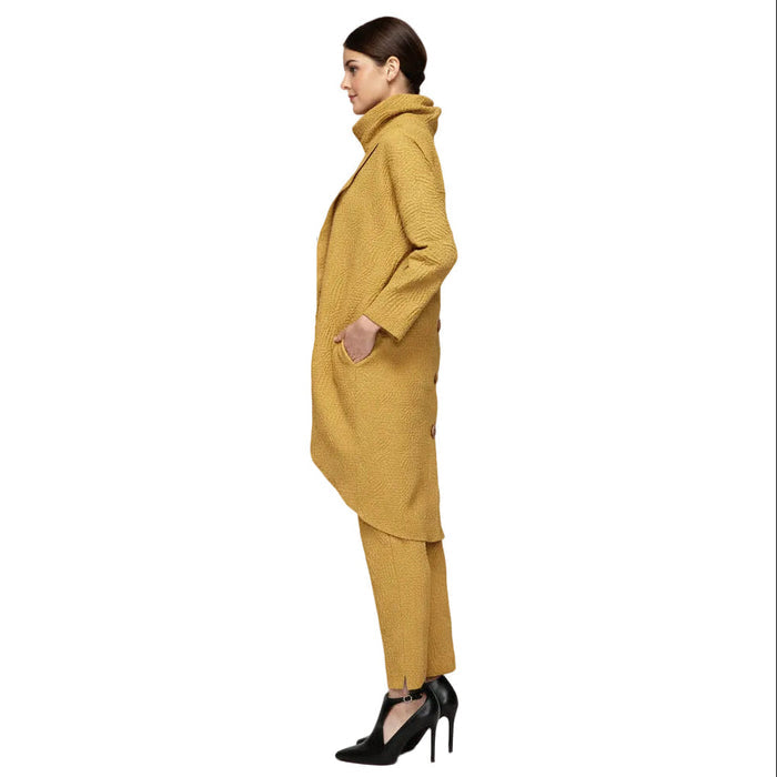 Long Jacquard Asymmetrical Tunic in Gold - 7133T-GLD