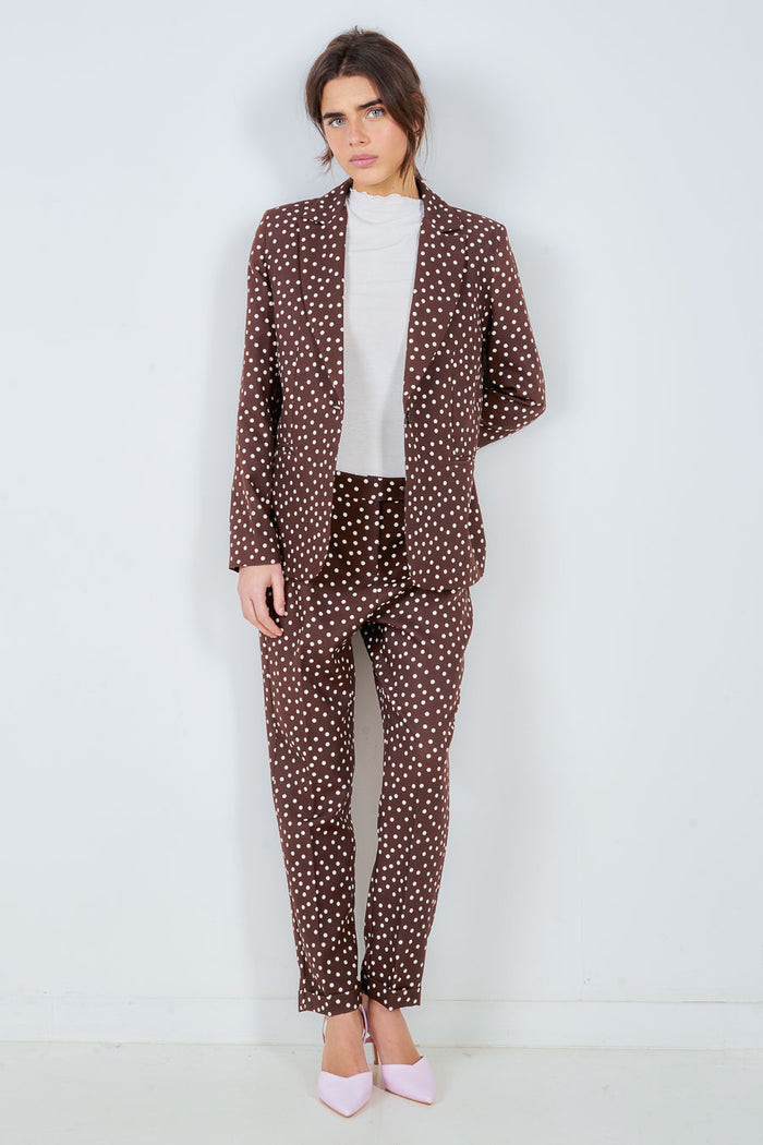 Polka dot tailored single button blazer wholesale
