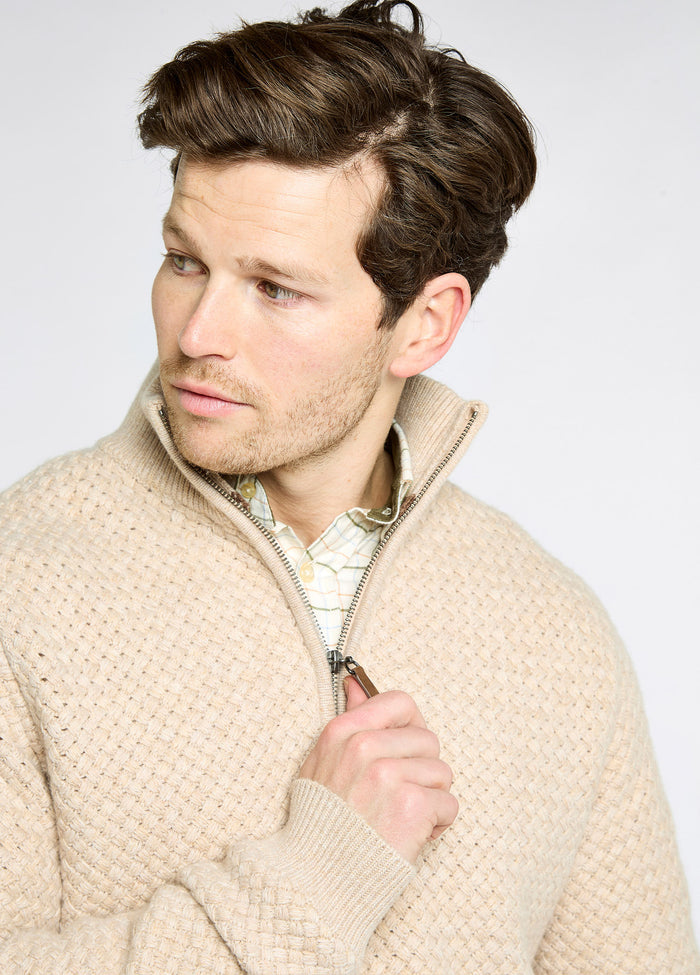 Power Men's Zip neck sweater - Oat
