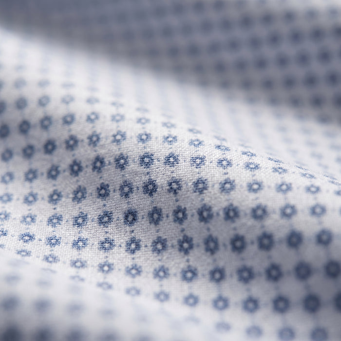 Printed Poplin Dress Shirt fabric detail (97% cotton, 3% elastane) — Emanuel Berg