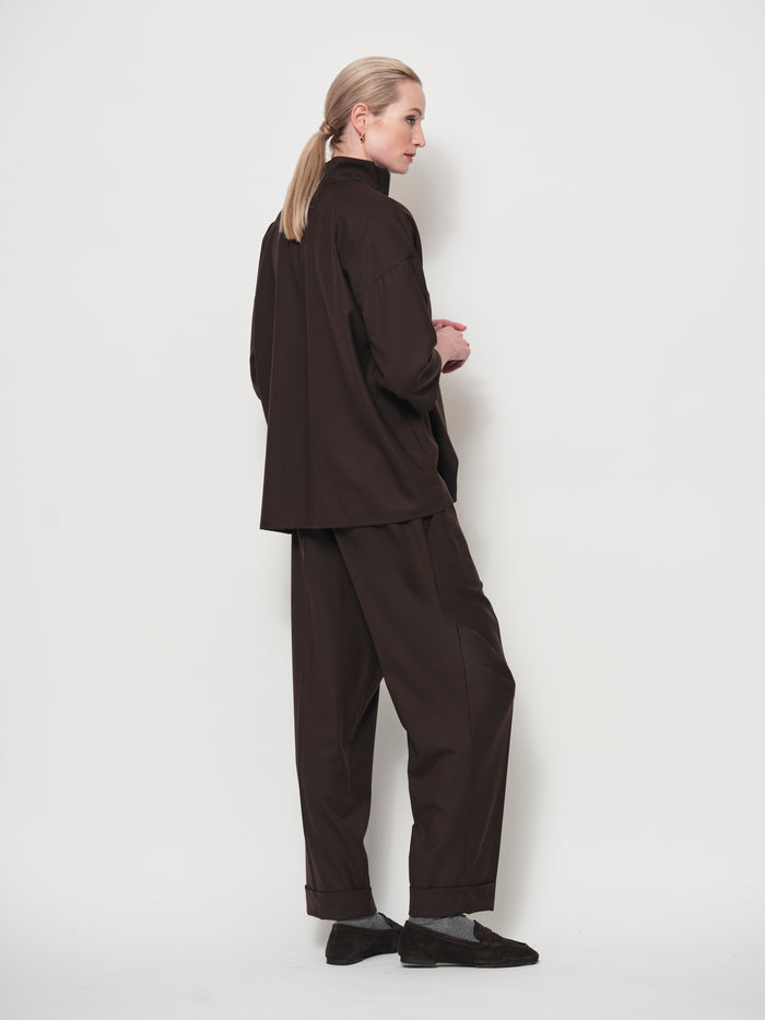 Raised Neck Pullover Top