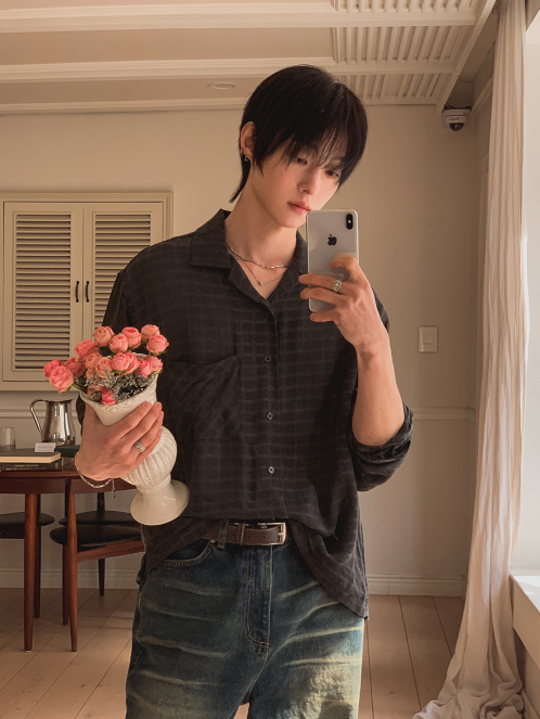Soft Grid Linen Shirt