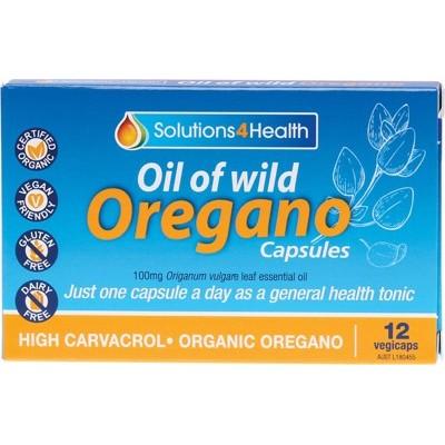 Solutions 4 Health Oil of Wild Oregano - 10 VegeCaps - L'Organic