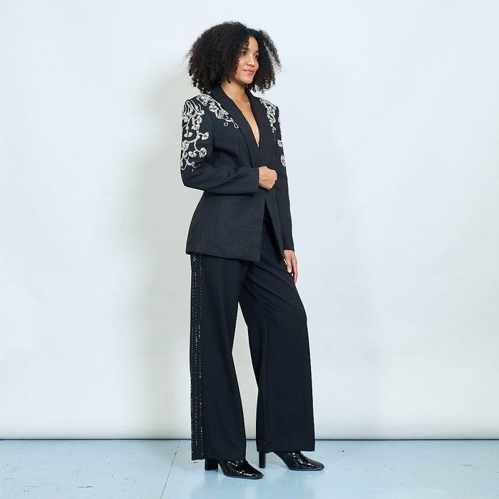 Tailored wide leg trousers with stud details wholesale
