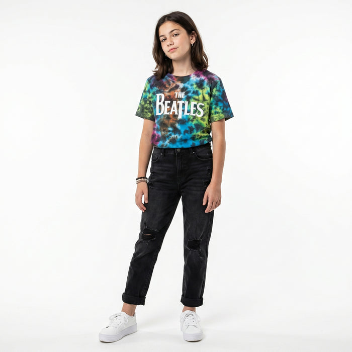 THE BEATLES - DROP T LOGO - Kids T-Shirt Grey (Wash Collection)