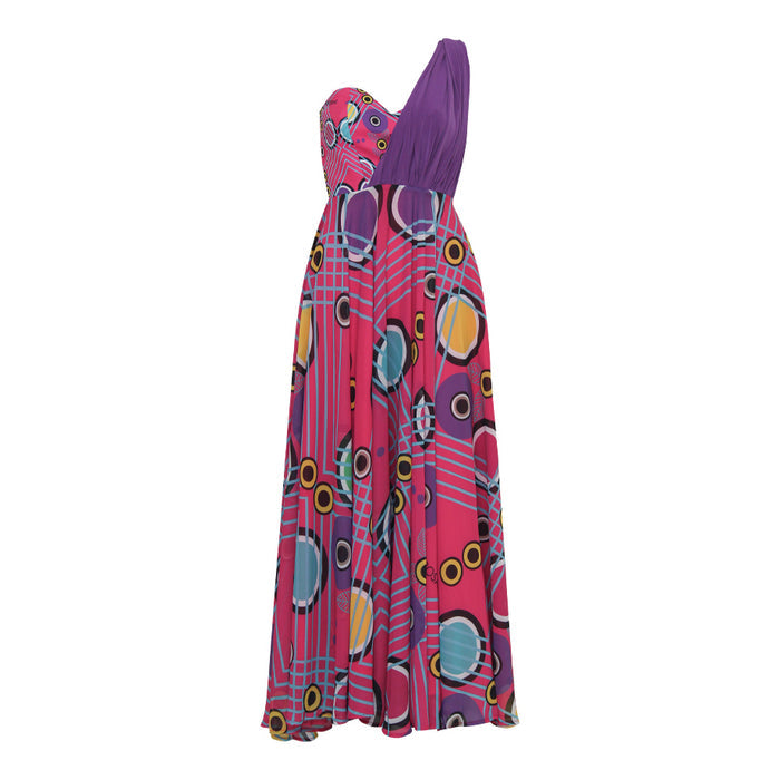 Tsonga Maxi Dress with Purple Detail