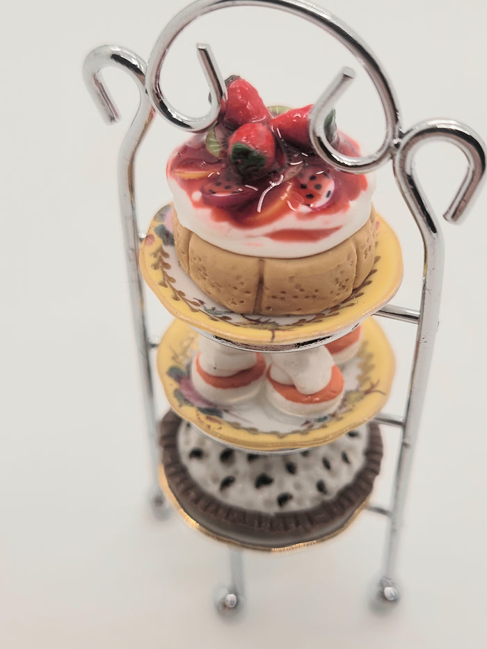 3-Tier Dessert Rack with Pie, Cupcakes, and Cake
