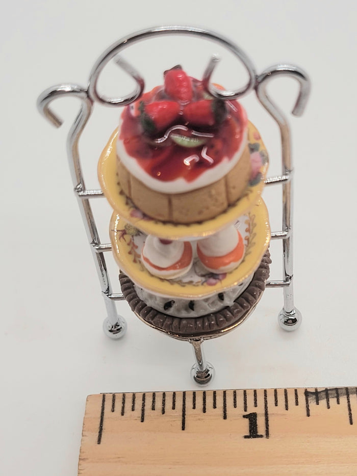3-Tier Dessert Rack with Pie, Cupcakes, and Cake