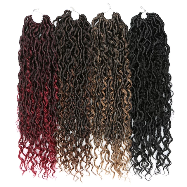 5 packs River Locs Curly Goddess Locs Crochet Hair Extension- 14 inches