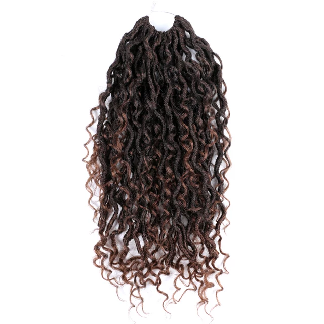 5 packs River Locs Curly Goddess Locs Crochet Hair Extension- 14 inches