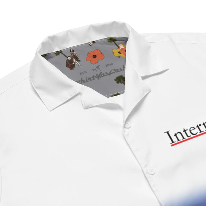 90s Internet Kid Hawaiian Shirt in Dial-Up Blue Gradient. OEKO-TEX® 100, REACH Compliant, Zero-Wastewater Printing.