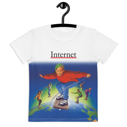 A gradient transitions from blank canvas white to deep hyperlink blue beneath the text "Internet" (accented by an alert red underline). Contact us with accessibility feedback, we'd love to help!