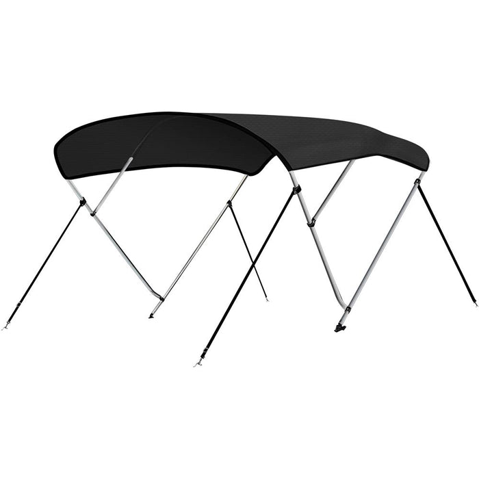96" 4 Bow Bimini Top Boat Cover, Waterproof Aluminum Frame, Gray