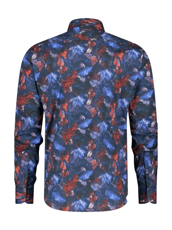 Shirt autumn leaves burgundy - Rok&Billie, The Unique Rebel Boutique