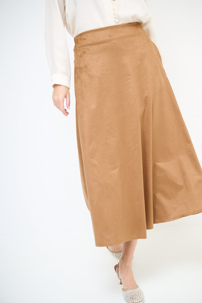 A-line suede midi skirt wholesale