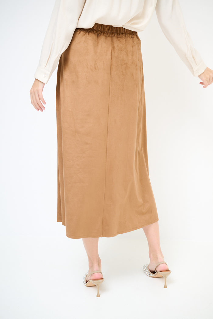 A-line suede midi skirt wholesale