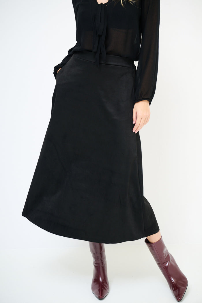 A-line suede midi skirt wholesale