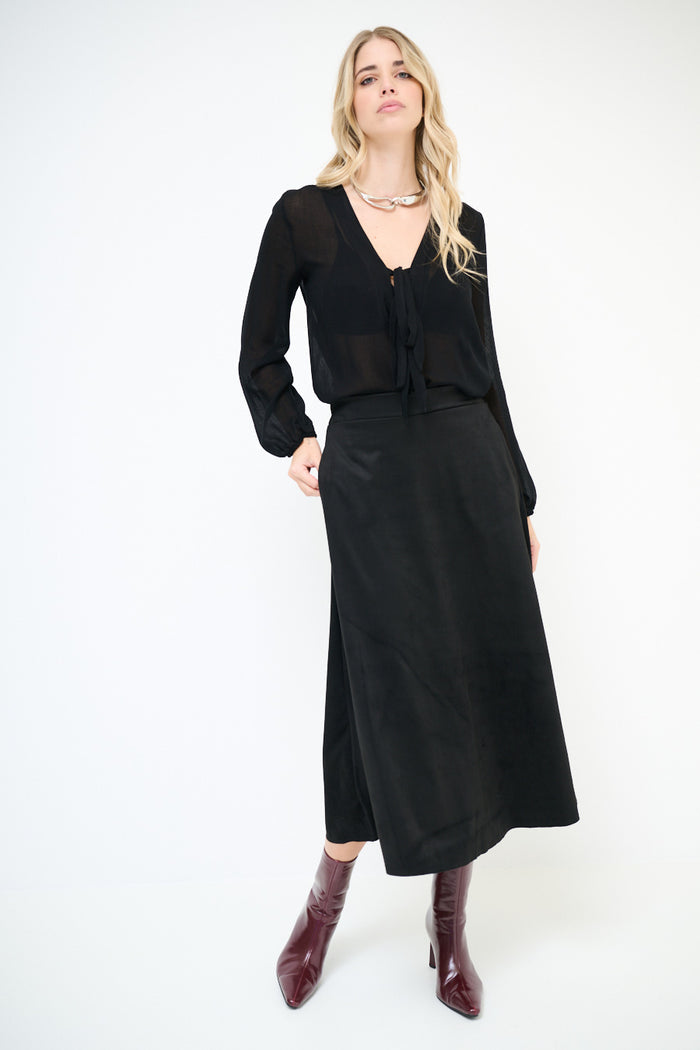 A-line suede midi skirt wholesale