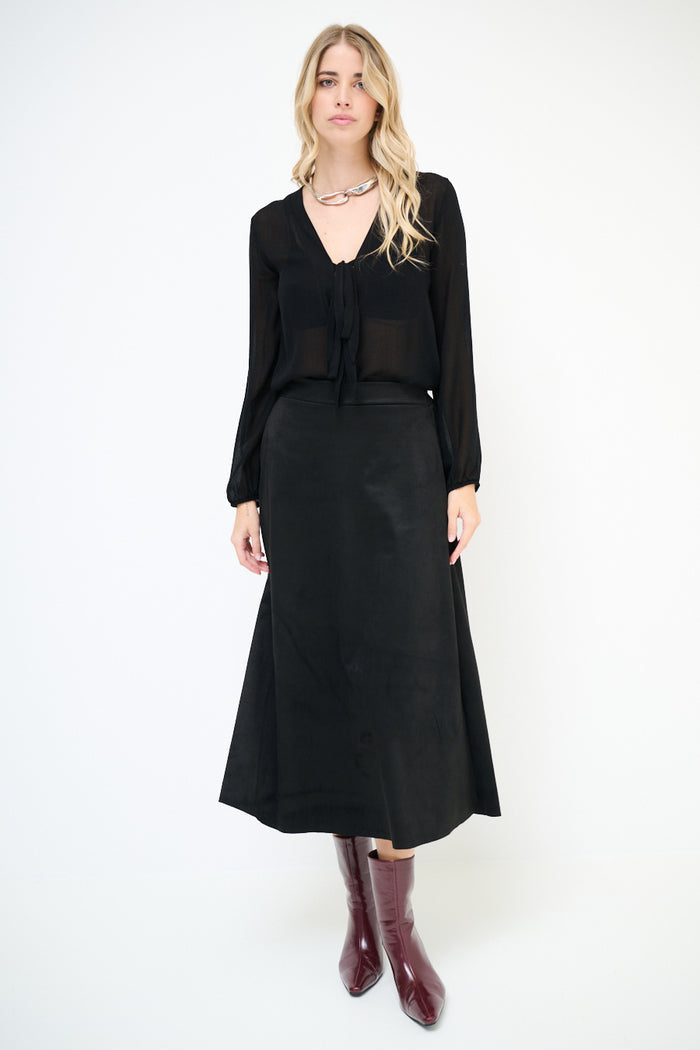 A-line suede midi skirt wholesale