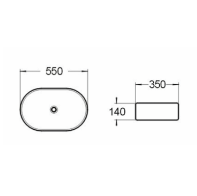 Above Counter Basin 550*350*140mm