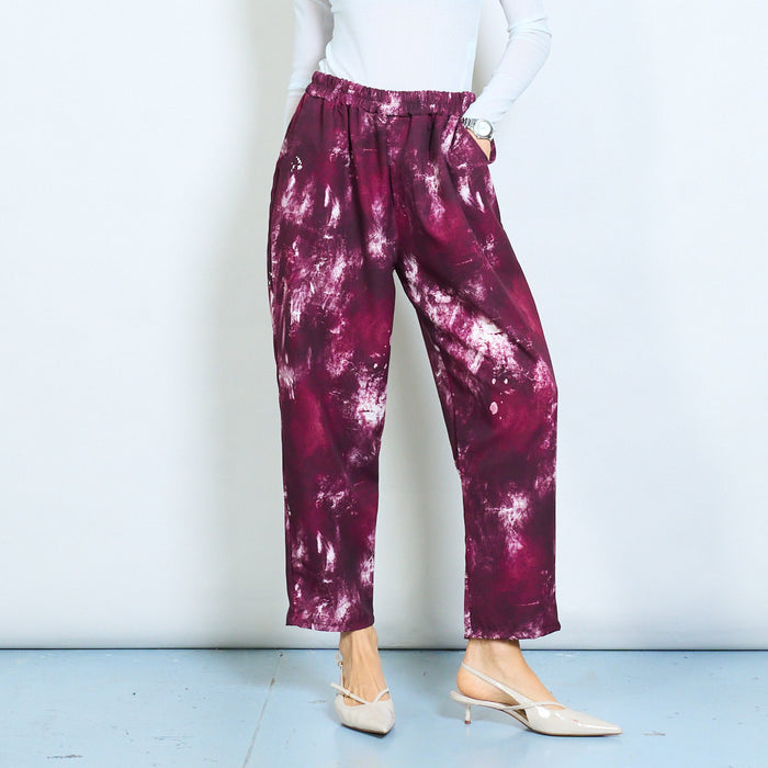 Abstract tie dye effect relaxed trouser wholesale