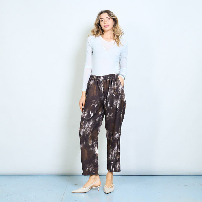 Abstract tie dye effect relaxed trouser wholesale