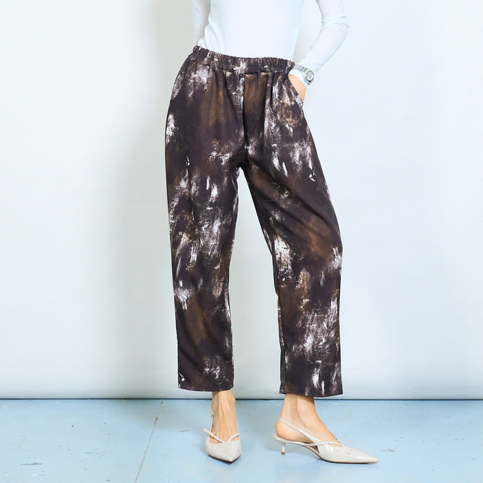 Abstract tie dye effect relaxed trouser wholesale