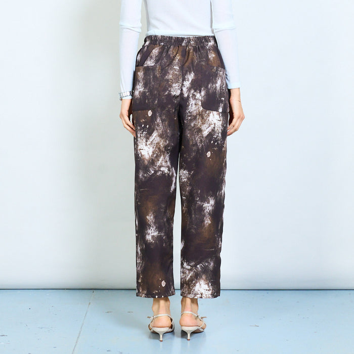 Abstract tie dye effect relaxed trouser wholesale