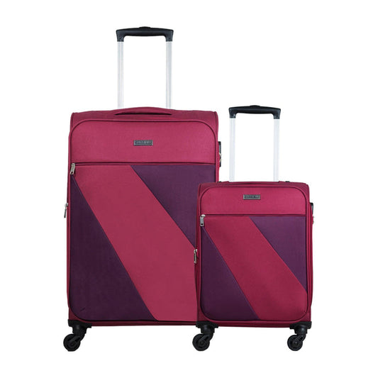 ACE Soft Luggage Set of 2, red carry-on and oversized suitcase combo by Carriall