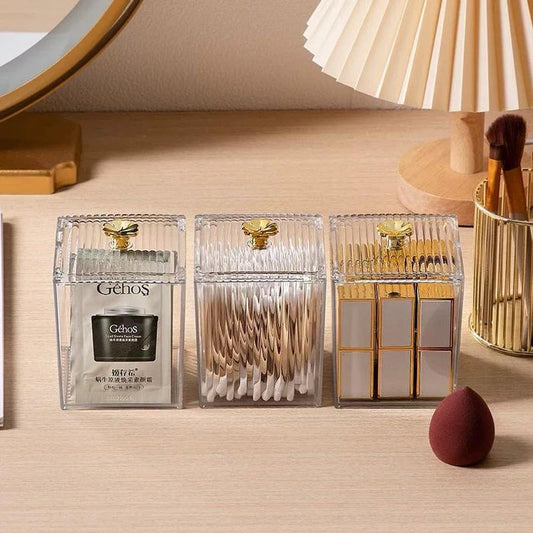 Acrylic Storage Jar | Box With Gold Flower