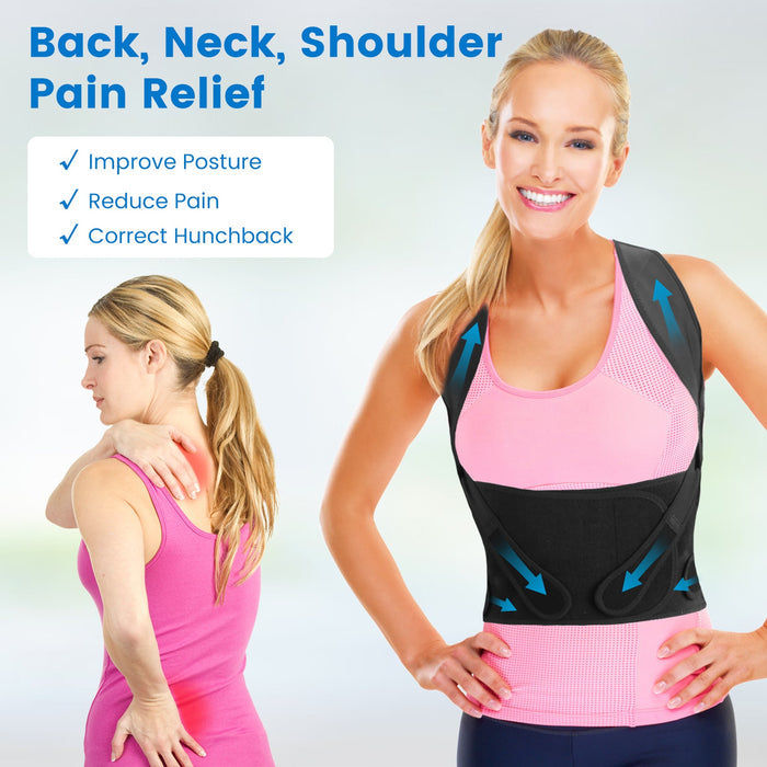 Adjustable Posture Corrector Back Brace - Invisible Under Clothes, Pain Relief for Men & Women - detail view