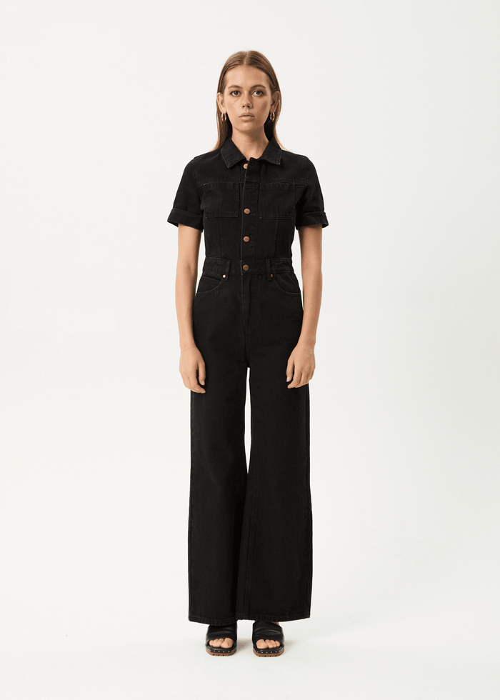 Afends Miami Denim Flared Jumpsuit |
