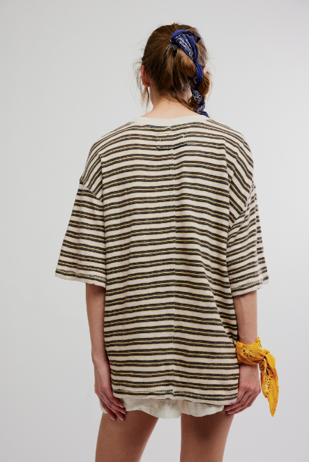 All Love Stripe Pocket Tee - Tea Combo