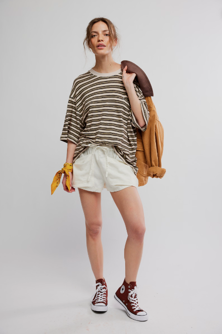 All Love Stripe Pocket Tee - Tea Combo