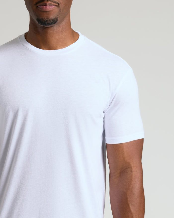All White Tall Classic Crew 10-Pack T-shirt on male model.